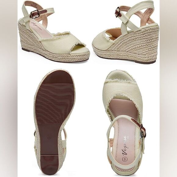 (48-2894) Vepose Women's 80 Espadrilles Wedge Sandals Sz 10 - Picture 10 of 12